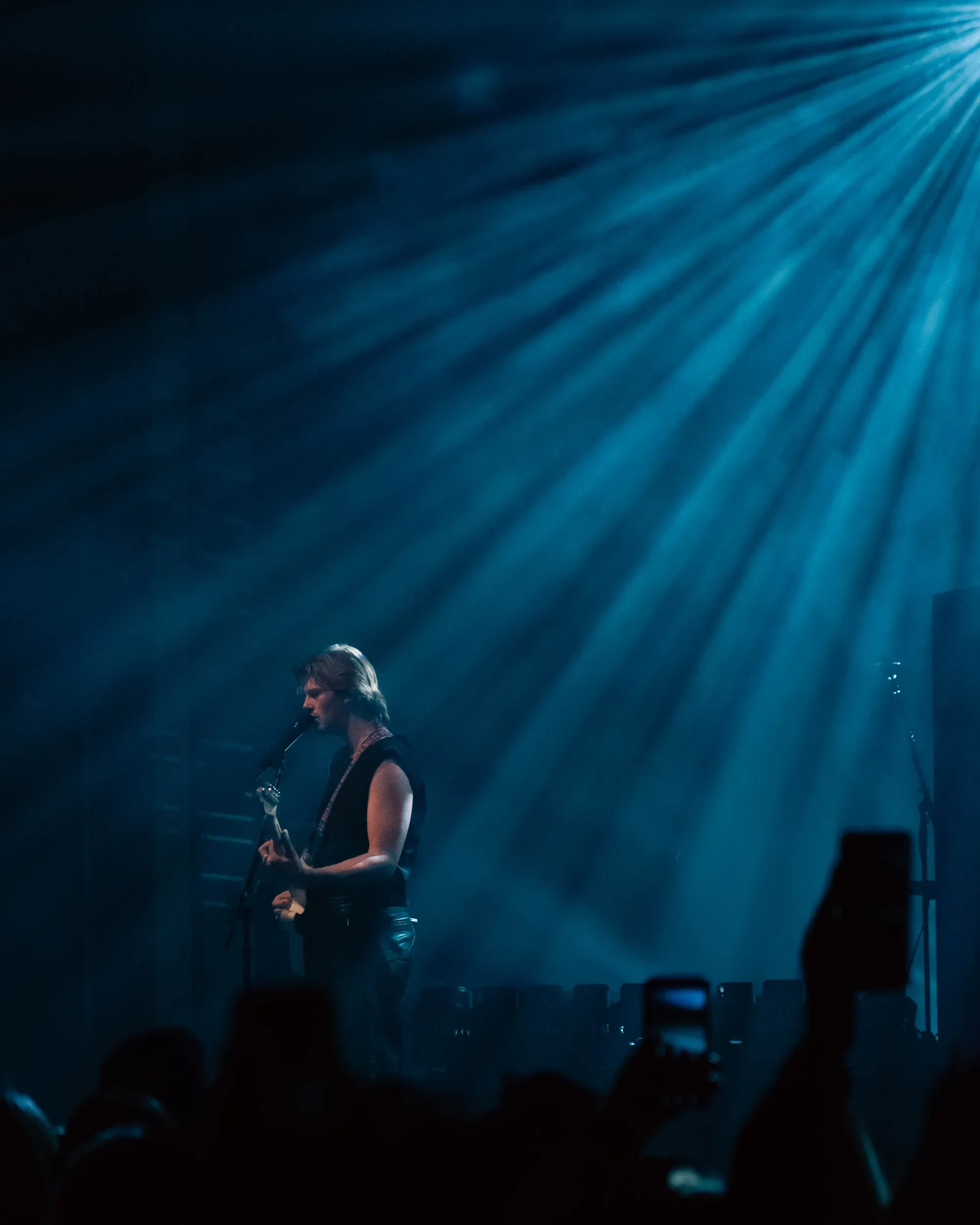 Ruel addressing the crowd between songs at Vogue Theatre