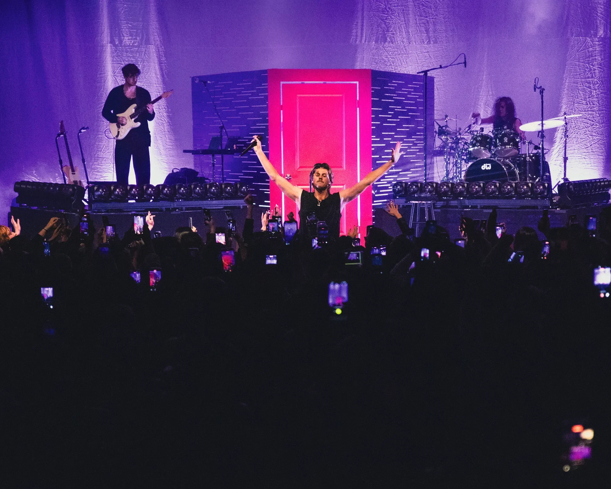 Ruel performing at the front of the stage at Vogue Theatre